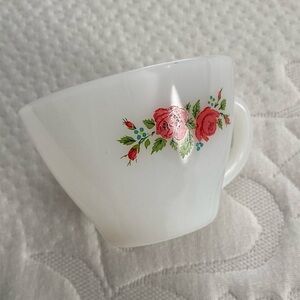 Fire King Red Roses Tea or Coffee Cup